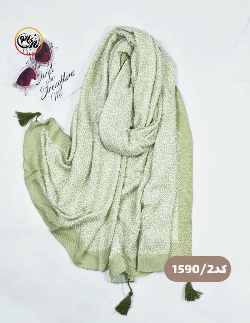 شال پلیسه طرحدار کد 1590 - Image 3