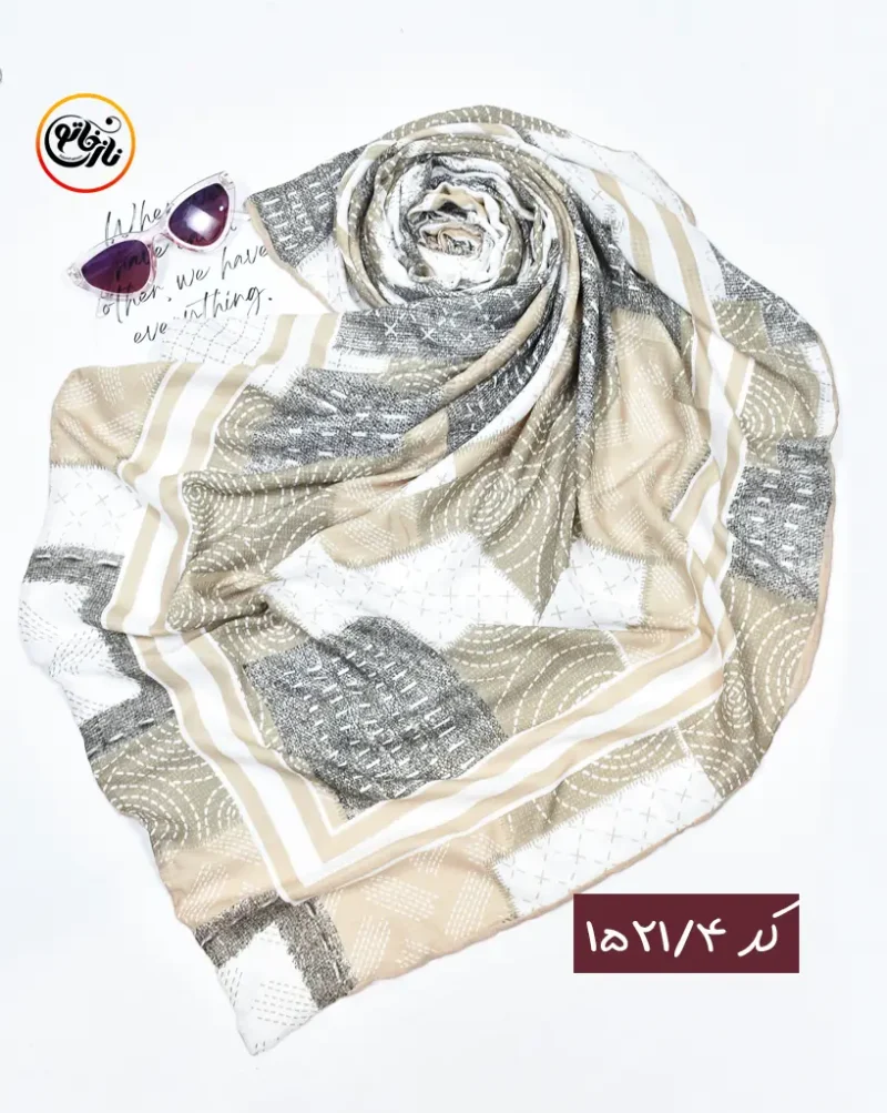 روسری نخی نسکافه ای کد 1521 - Image 5