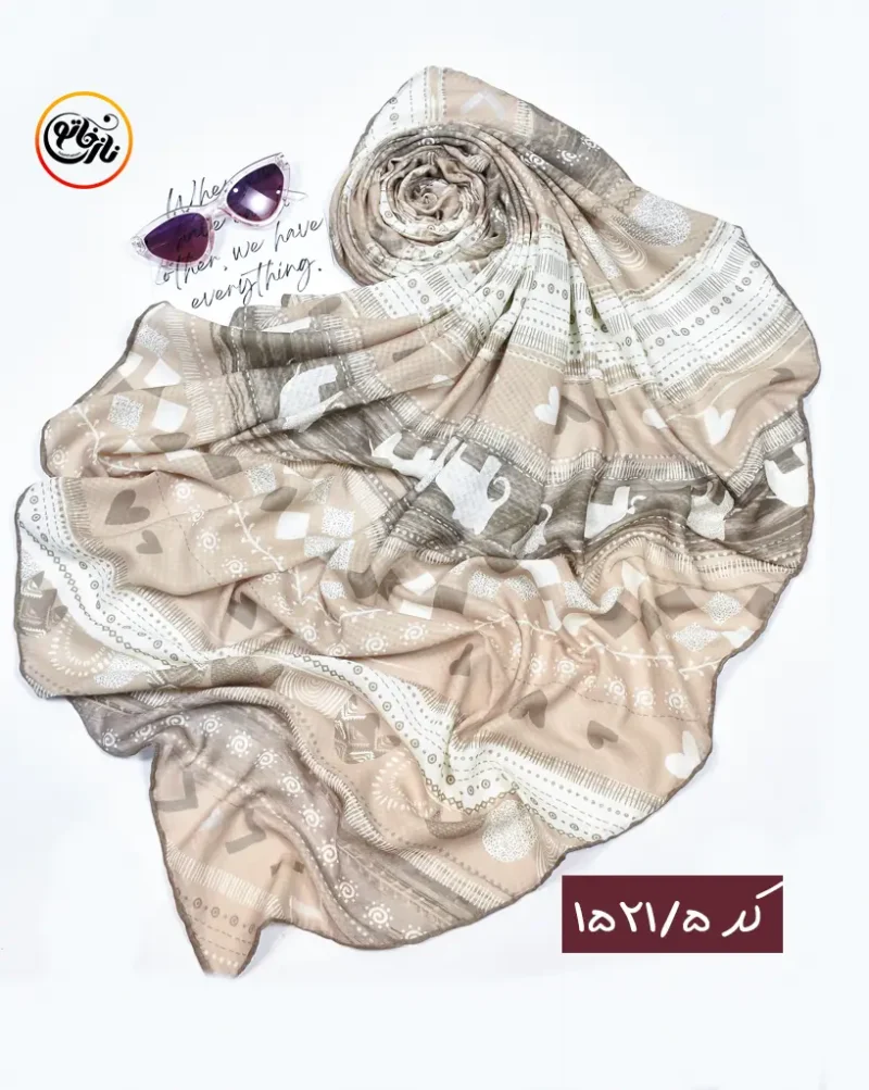 روسری نخی نسکافه ای کد 1521 - Image 6