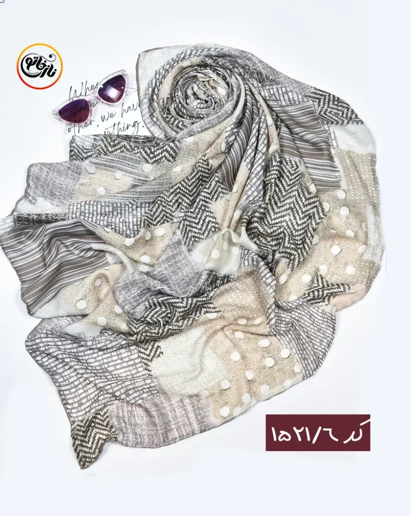 روسری نخی نسکافه ای کد 1521 - Image 7