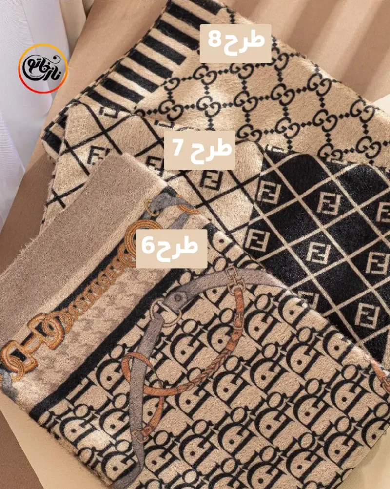 شال مخمل نسکافه ای کد 1501 - Image 5