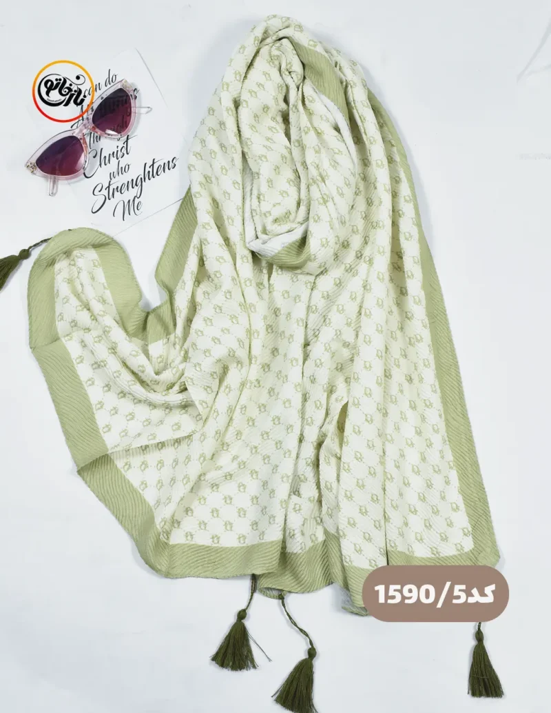 شال پلیسه طرحدار کد 1590 - Image 6