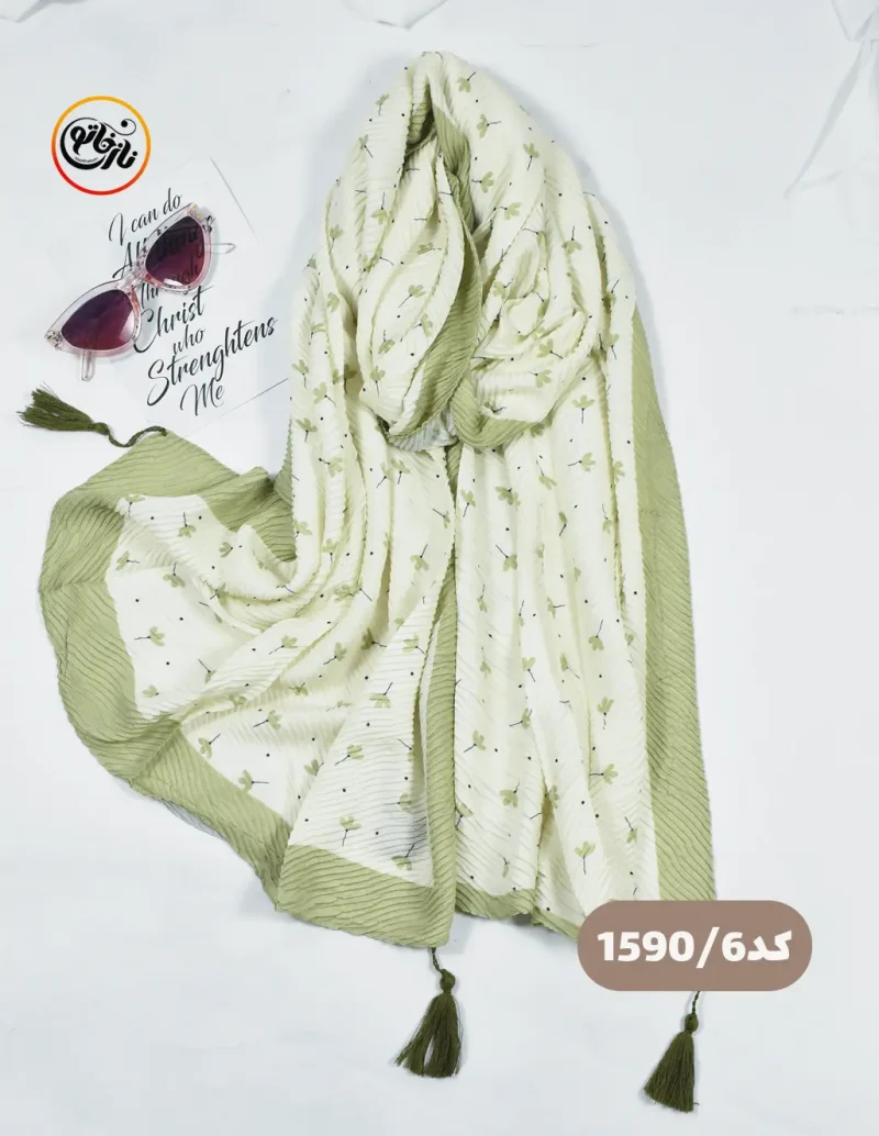 شال پلیسه طرحدار کد 1590 - Image 7