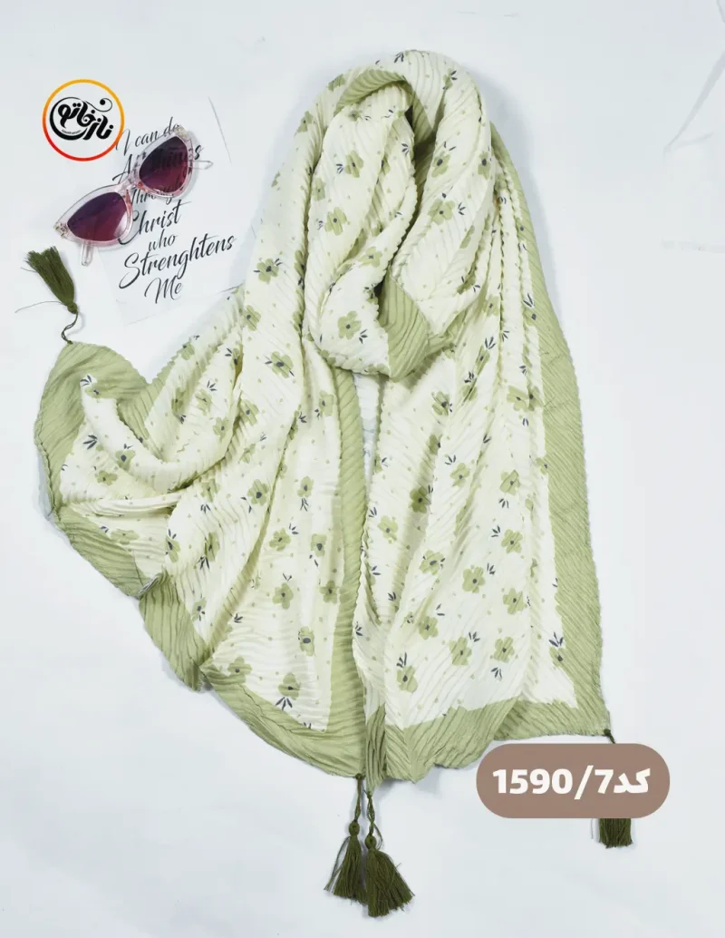 شال پلیسه طرحدار کد 1590 - Image 8