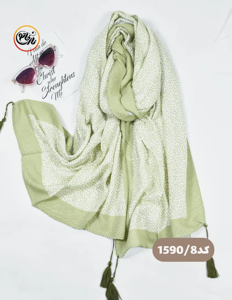 شال پلیسه طرحدار کد 1590 - Image 9