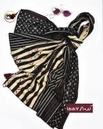شال مخمل زرشکی مشکی کد 1557 - Image 11