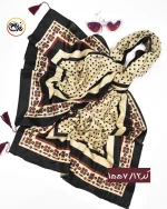 شال مخمل زرشکی مشکی کد 1557 - Image 14