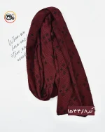 شال پلیسه زرشکی طرحدار کد 1544 - Image 9