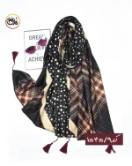 شال مخمل مشکی زرشکی کد 1545 - Image 10