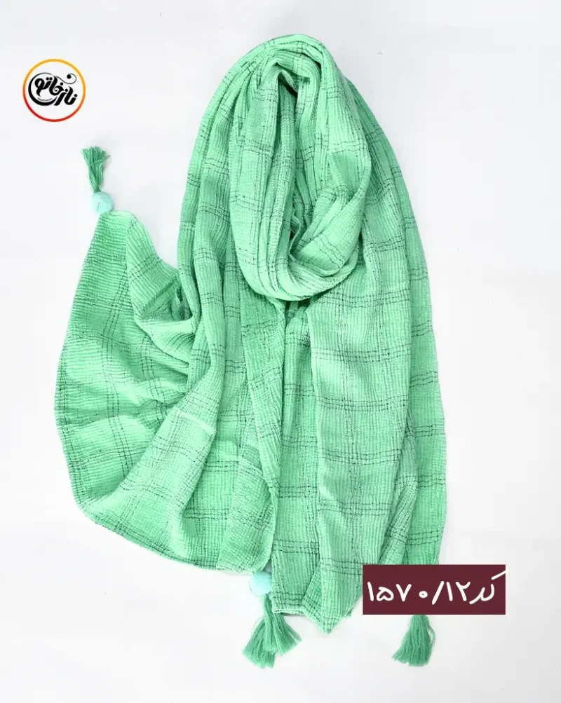 شال پلیسه چهارخونه کد 1570 - Image 12