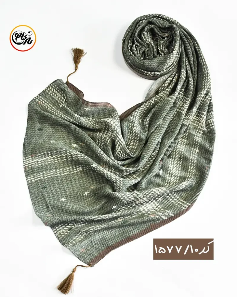 شال پلیسه طرحدار کد 1577 - Image 9