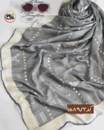 روسری نخی طوسی کد 1589 - Image 4