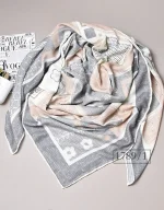 روسری نخی طوسی کد 1789 - Image 4