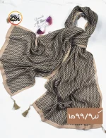 شال قهوه ای کرم پلیسه کد 1599 - Image 10