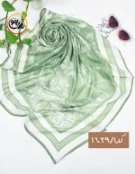 روسری حریر نخ طرحدار کد 1629 - Image 2