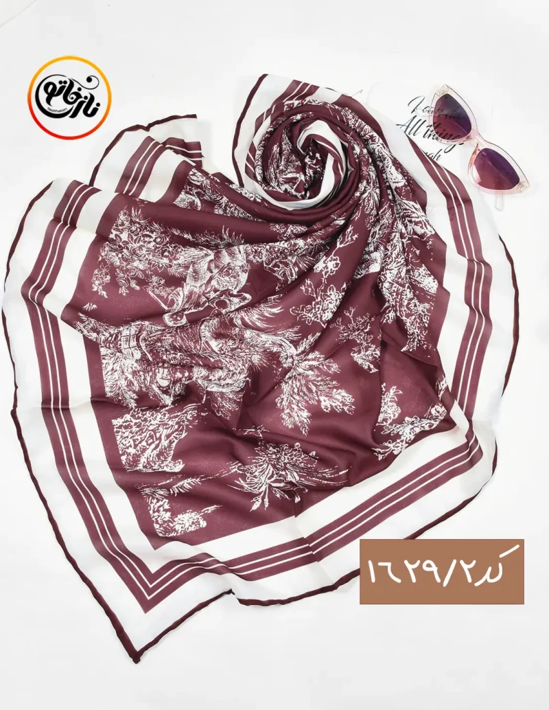 روسری ابریشم زرشکی