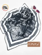 روسری حریر نخ طرحدار کد 1629 - Image 4