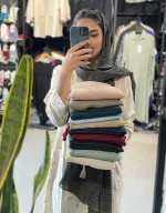 شال پفکی راه راه کد1651 - Image 2