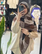روسری پلیسه چهارخونه کد 1694 - Image 2