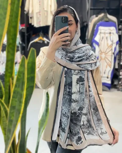 شال طرحدار در استایل بوهو