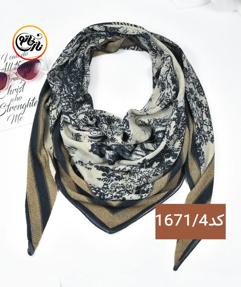 روسری پلیسه طرحدار کد 1671 - Image 5