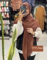 روسری نخی چهارخانه کد 1696 - Image 2