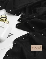 شال مروارید دار نخی مشکی