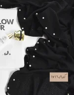 شال مروارید دار مشکی