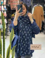 شال سرمه ای پلیسه کد 1711 - Image 3