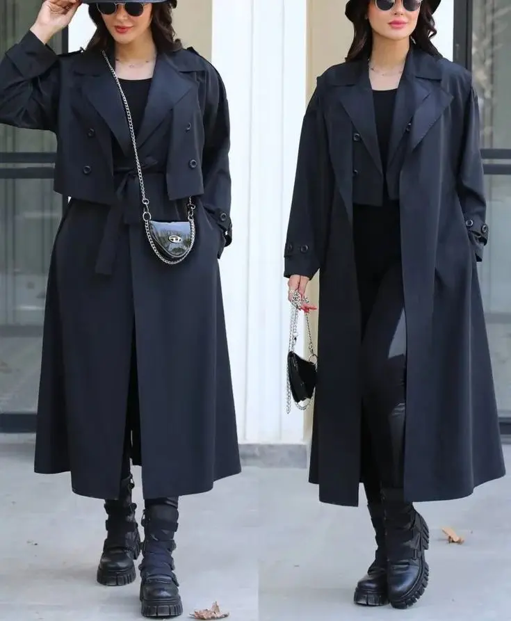 استایل پاییزی با رنگ سرمه ای و قهوه ای