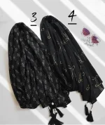 شال برشکا مشکی نسکافه ای کد 1735 - Image 3