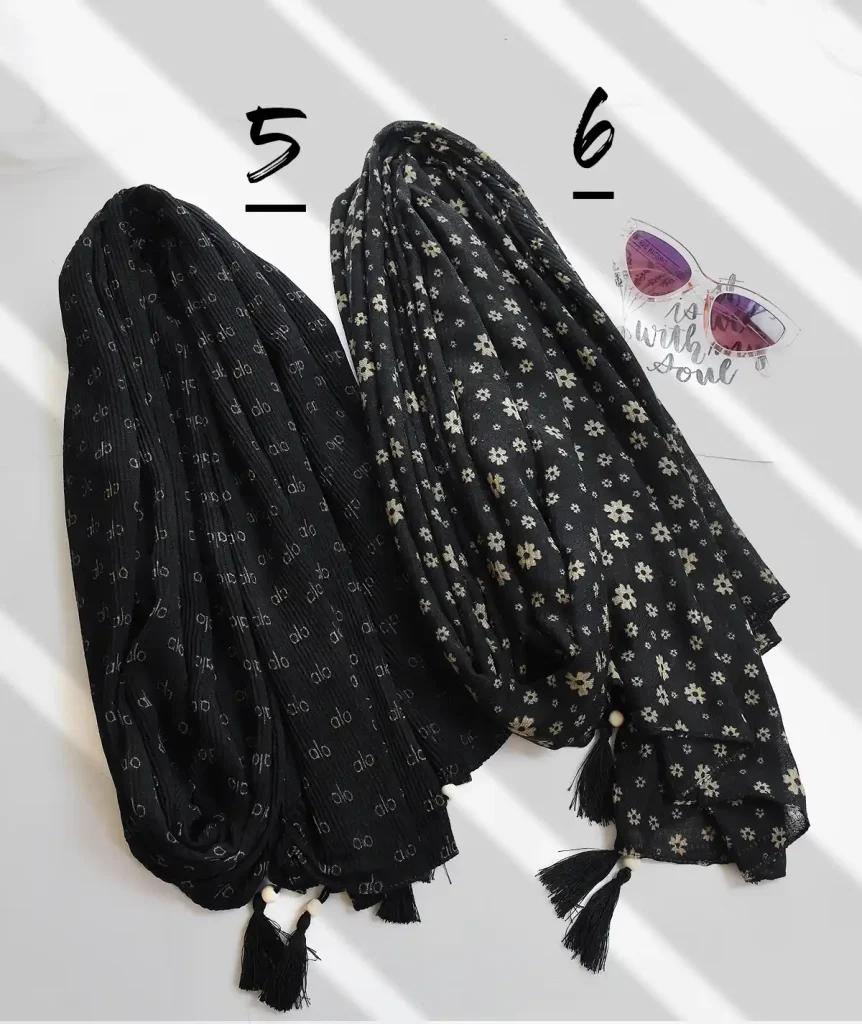 شال مشکی طرحدار