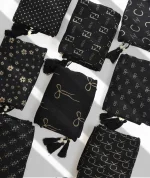 شال برشکا مشکی نسکافه ای