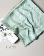 روسری ابریشم ژاکارد دورو طرح پر کد 1795 - Image 13