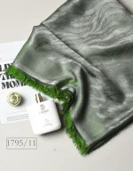 روسری ابریشم ژاکارد دورو طرح پر کد 1795 - Image 14