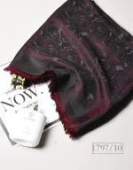 روسری ابریشم ژاکارد قواره 120طرح گل رز کد 1797