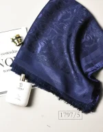 روسری ابریشم ژاکارد قواره 120طرح گل رز کد 1797 - Image 7