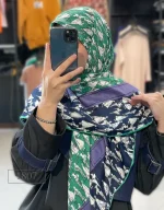 روسری ابریشم توییل طرحدار کد 1807