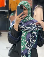 روسری ابریشم توییل طرحدار کد 1807 - Image 2