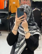 روسری حریر نخ طرح منظره دیور کد 1834 - Image 3