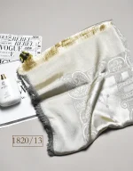 روسری نخ ابریشم ژاکارد طرح هرمس کد 1820 - Image 15