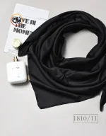 روسری ساتن نخ وارداتی تک رنگ کد 1810 - Image 13