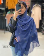 شال حریر کریشه چاپ برجسته کد 1806