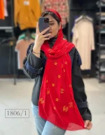 شال حریر کریشه چاپ برجسته کد 1806 - Image 2