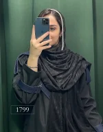 شال مشکی ریون نخ لبه مروارید کد 1799 - Image 2