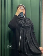 شال مشکی ریون نخ لبه مروارید کد 1799