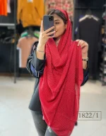 شال نخی پلیسه طرحدار کد 1822 - Image 2