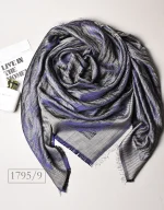 روسری ابریشم ژاکارد دورو طرح پر کد 1795 - Image 3