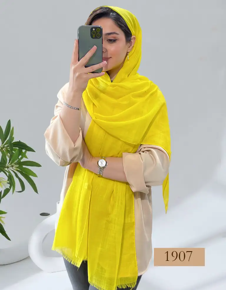 shawl.nakhi.nazkhaton1405.24 شال نخ اسلب ساده کد 1907 - Image 1