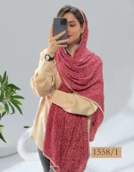 شال پلیسه رنگی طرح خال خالی کد 1558